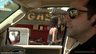 Tattooed teen is tied & fucked