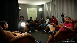 Petra leaves home to get fucked by the whole crew