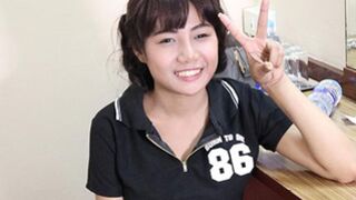 Asian cutie Mon does cowgirl after being titfucked