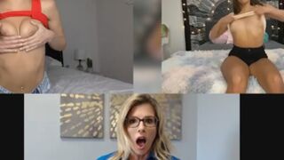 Emily Willis & Gia Derza Makes Gia's step mother Wet Via Webcam! feat. Cory Chase