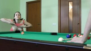 Sexy Girl loses at pool & takes a dick