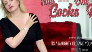 Mature Carola gets two cocks at once in her wet cunt