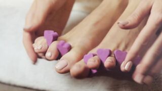 Sensual Kalisy teases with her adorable feet & masturbates