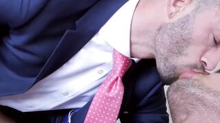 Suit sex with a businessman who loves sucking some hard prick