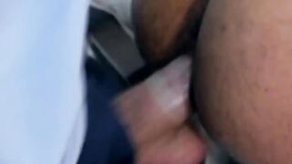 Classy hunk gives a sloppy blowjob & has his booty drilled