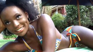 Fucking my sexy African GF in the backyard jungle