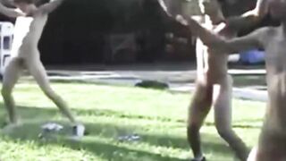 Real amateur guys touch each other while being fully naked