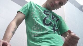 Solo masturbation with sexy & young twink in the bathroom