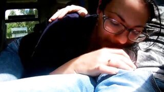 Spectacled Teen Has No Inhibitions To Suck Boner In Airplane