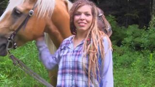 French Rastafarian is Proud of her Horse & Tats