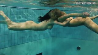 Hottest chicks swim nude underwater