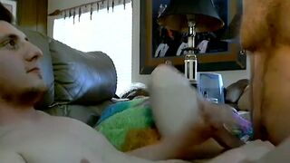 Pierced deviant JS Wild cums all over young Wyatt Blaze