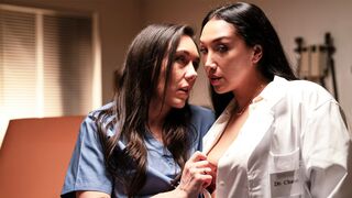 Latin MOMMY doc seduces & fucks petite nurse to save her job