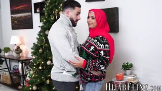 There is nothing like Christmas spirit to spice things up as Arab beautiful babe rides a f
