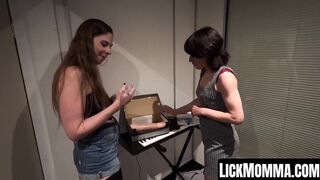 Titty Alice Maze comforts her step mom Lucy Love with sex toys