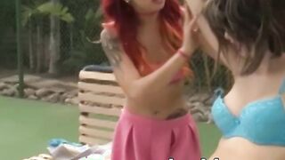 Ginger dyke Kimberly Chi muff licked with naughty stepmommy