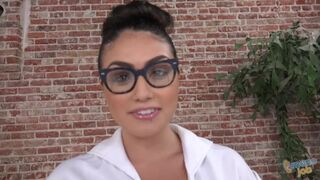 Kylie Sinner: The Young Brunette Nurse with Big Tits & Glasses Gets Facial in POV