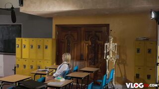 Naughty Lilly Bell Makes Prof Prick Driving Crazy