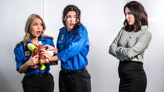 TSA agents punished with ass pumping fisting by their MILF boss