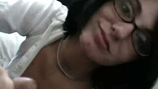 Nikki Adams gives handie in close up